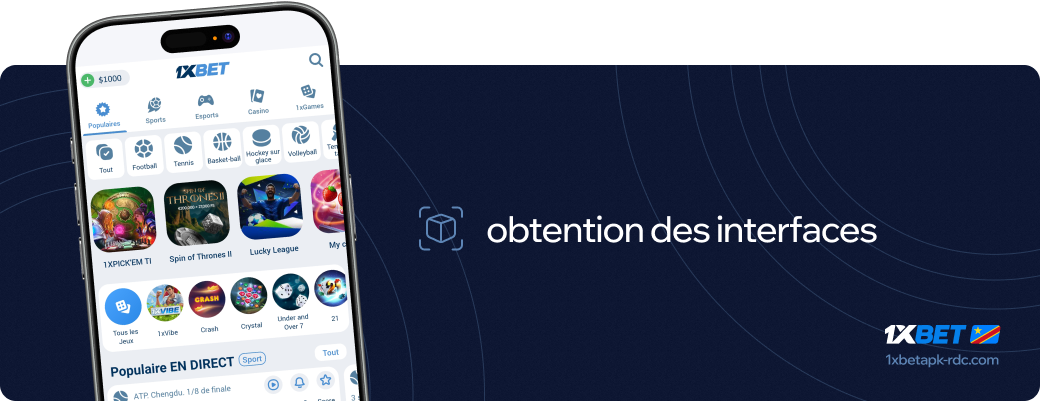 1xbet betapk RDC obtention des interfaces